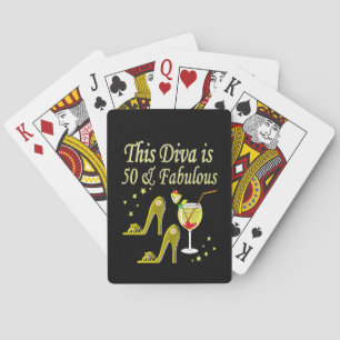 BARAJA DE CARTAS GLITZY GOLD 50TH BIRTHDAY DISEÑN