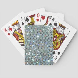 Baraja De Cartas Glitzy Sparkly Silver Purpurina Bling