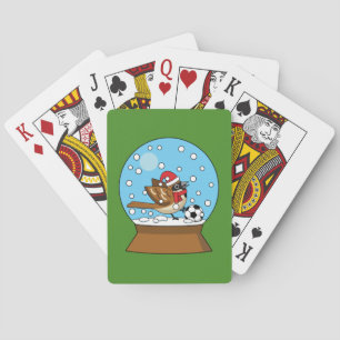 Baraja De Cartas Globe de nieve con juego de cuerdas con soplo
