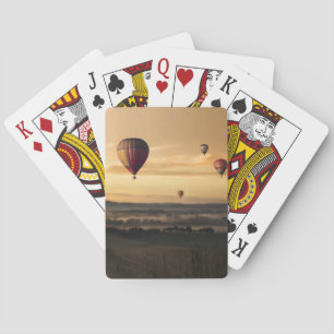 Baraja De Cartas Globos aerostáticos en cielos dorados