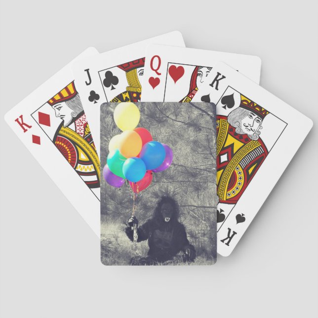 Baraja De Cartas globos de cumpleaños simio (Reverso)