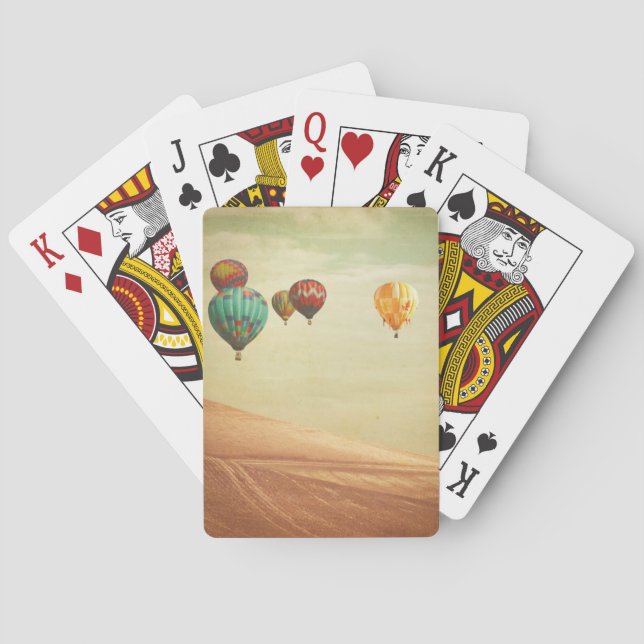 Baraja De Cartas Globos del aire caliente en el cielo (Reverso)