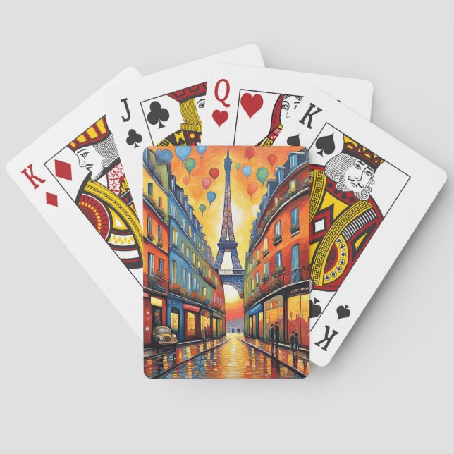 Baraja De Cartas Globos sobre París (Reverso)