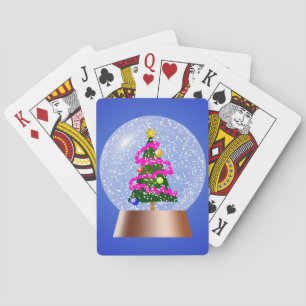 Baraja De Cartas Glóbulo de nieve de árbol de Navidad