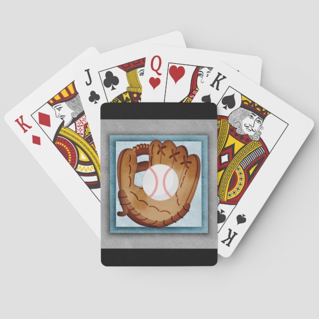 Baraja De Cartas Glove De Béisbol - Tema Cute De Béisbol (Reverso)