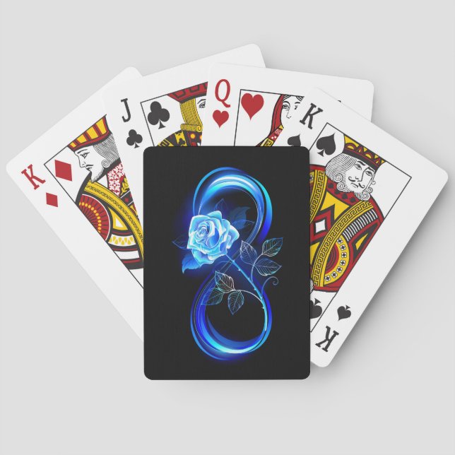 Baraja De Cartas Glowing infinity with blue rose (Reverso)