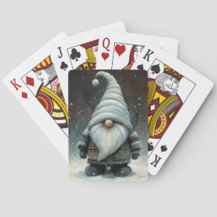 Baraja De Cartas Gnome de invierno en un bosque nevado