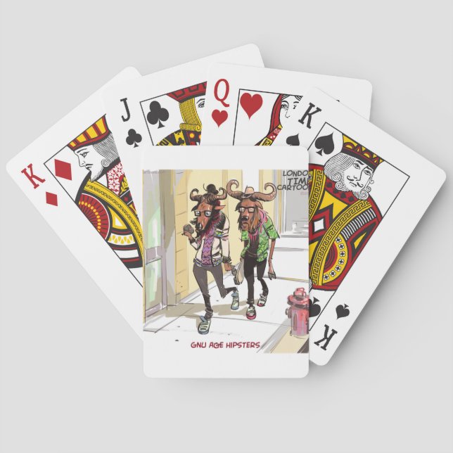 Baraja De Cartas Gnu Edad Hipsters Divertido (Reverso)