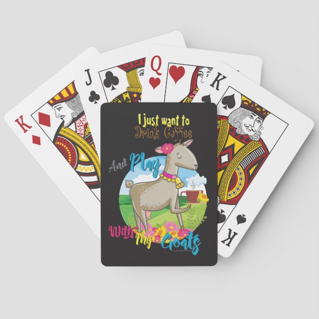 Baraja De Cartas GOAT | Sólo quiere beber café con cabras (Reverso)
