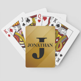 Baraja De Cartas Gold Dad Initial Name Appreciation Design