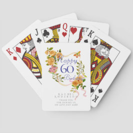 Baraja De Cartas Gold Rose Ribbon 60th Birthday