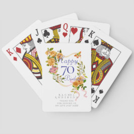 Baraja De Cartas Gold Rose Ribbon 70th Birthday