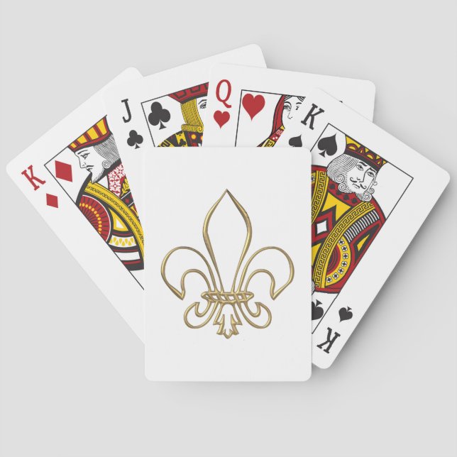 Baraja De Cartas Golden "3-D" Fleur-de-lis (Reverso)