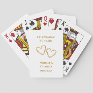Baraja De Cartas Golden 50th Wedding Anniversary Personalized Gift