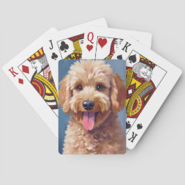 Baraja De Cartas Golden Doodle | Pintura Acuarela de Perro Mascota