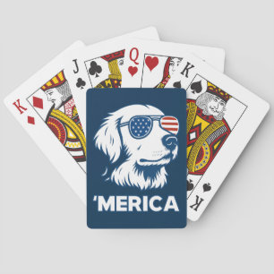 Baraja De Cartas Golden Retriever 4 De Julio Merica