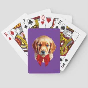 Baraja De Cartas Golden Retriever Red Bow