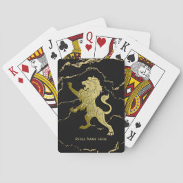 Baraja De Cartas Golden Royal Lion Black Marble Personal