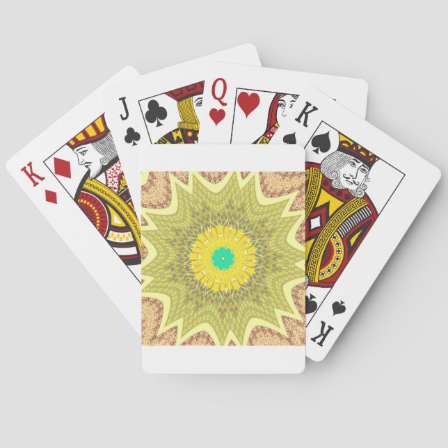 Baraja De Cartas gOLDEN YELLOW Patrón tribal étnico africano (Reverso)