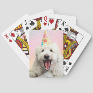 Baraja De Cartas Goldendoodle Con Fiesta Gorra