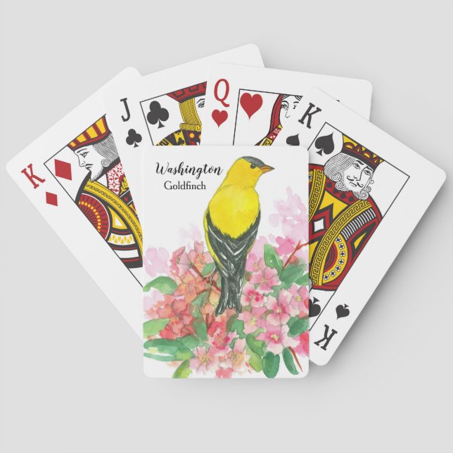 Baraja De Cartas Goldfinch Washington State Souvenir Goldfinch (Reverso)