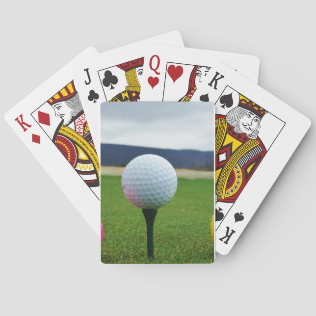 Baraja De Cartas Golf Ball en un campo de golf de montaña (Reverso)