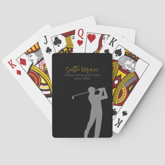 Baraja De Cartas Golf Club Players | Man Playing Golf black (Reverso)