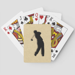 Baraja De Cartas Golf de cuero marrón