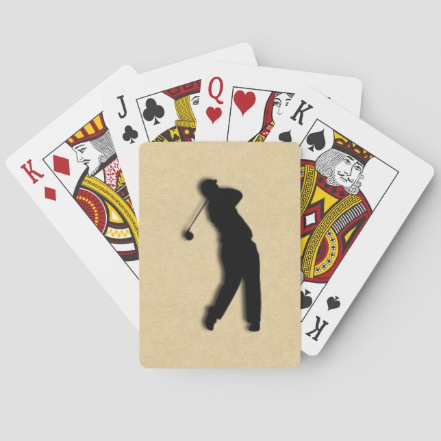 Baraja De Cartas Golf de cuero marrón (Reverso)