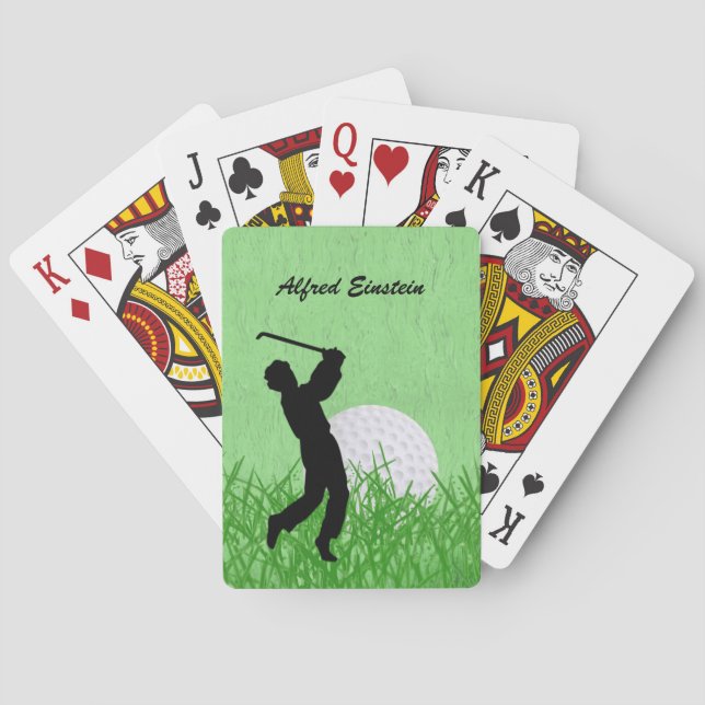 Baraja De Cartas Golfer and Ball surrounded by grass Personalize (Reverso)