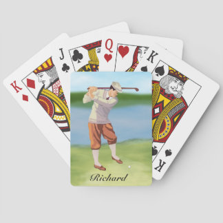 Baraja De Cartas Golfer de la Vintage personalizada por el Riverban