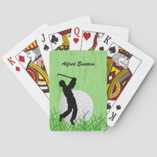 Baraja De Cartas Golfer y Ball rodeados de césped Personalize