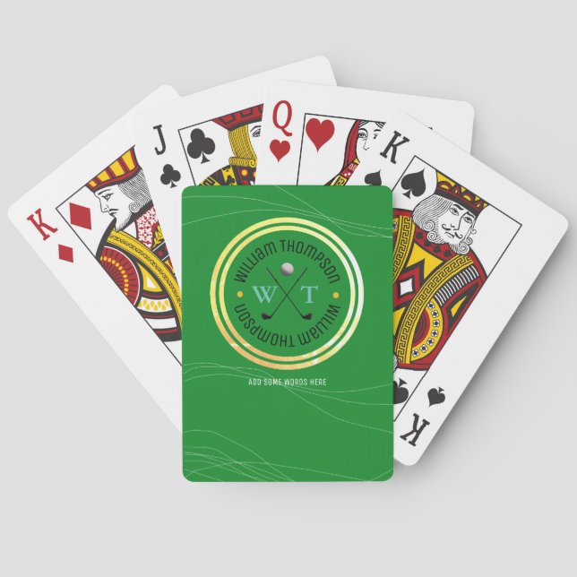 Baraja De Cartas golfista verde (Reverso)