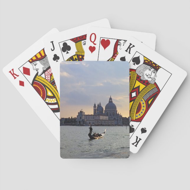Baraja De Cartas Góndola veneciana al atardecer - Italia (Reverso)