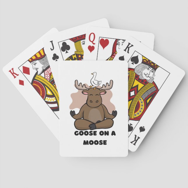 Baraja De Cartas Goose on the Moose Animal Funny (Reverso)