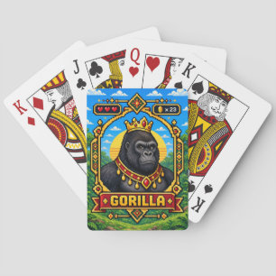 Baraja De Cartas Gorila Arte de Pixel Retro de 8 Bits