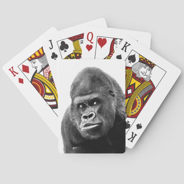 Baraja De Cartas Gorilla blanca negra (Reverso)