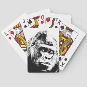 Baraja De Cartas Gorilla de arte pop blanco negro