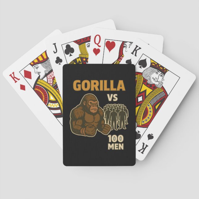 Baraja De Cartas Gorilla vs 100 men epic battle (Reverso)
