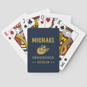 Baraja De Cartas Gorra de Cowboy Occidental Elegante Groomsmen Pers