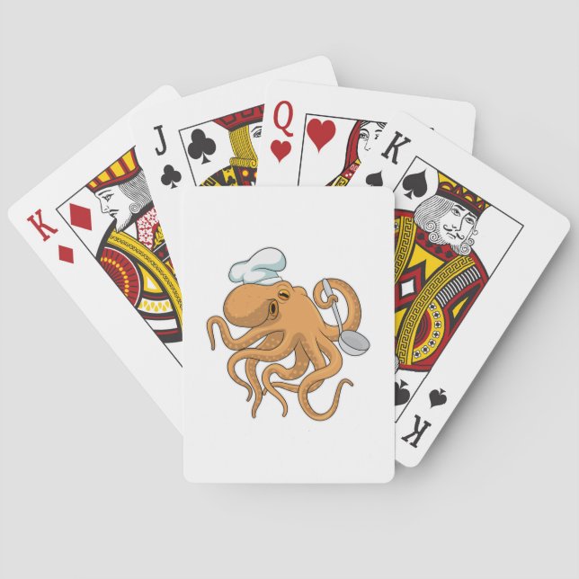 Baraja De Cartas Gorra del chef Octopus Cook (Reverso)