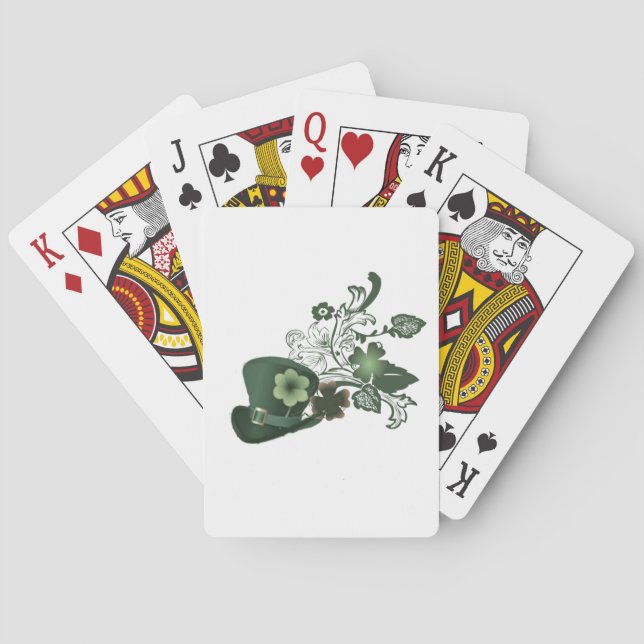 Baraja De Cartas Gorra irlandés Shamrock (Reverso)