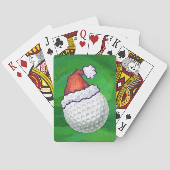 Baraja De Cartas Gorras de Navidades de Golf Ball (Reverso)