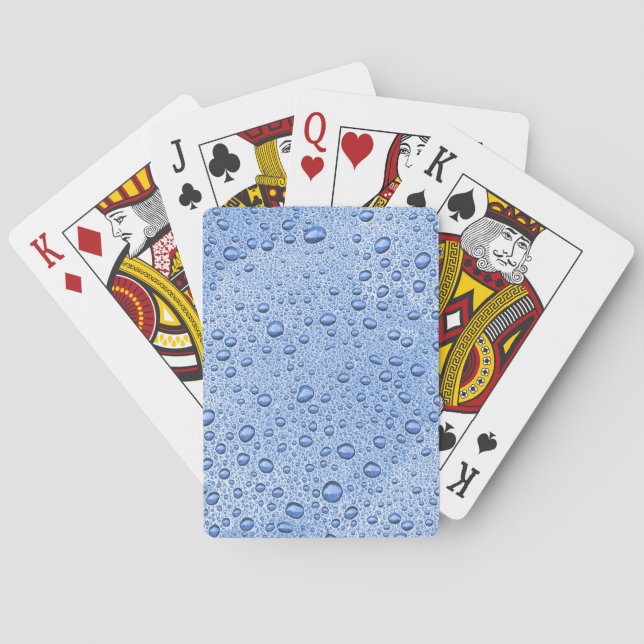 Baraja De Cartas Gotas de agua azul (Reverso)