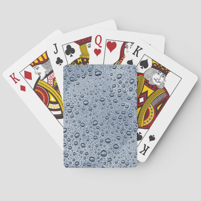 Baraja De Cartas Gotas de agua gris de cañón (Reverso)