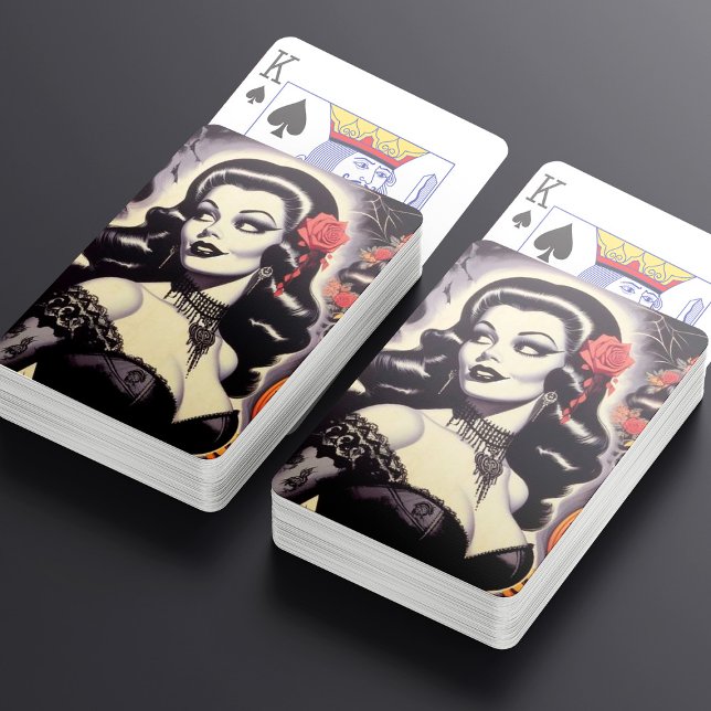 Baraja De Cartas Gótico Retro Halloween Pin up (Subido por el creador)