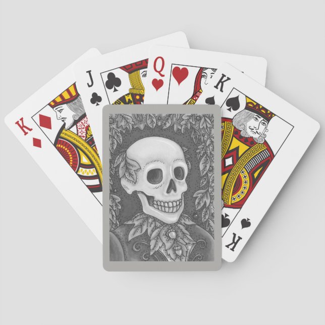 Baraja De Cartas Gótico SKELETON, CUENTA DE TARJETAS HALLOWEEN SKUL (Reverso)