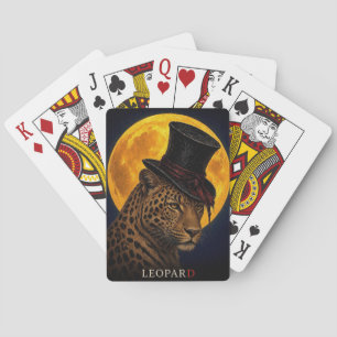 Baraja De Cartas Gótico Surrealista de Leopardo con Sombrero Alto