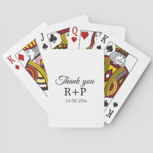 Baraja De Cartas Gracias por añadir el nombre de la pareja fecha de