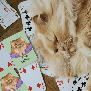 Baraja De Cartas Graciosa actitud del gato